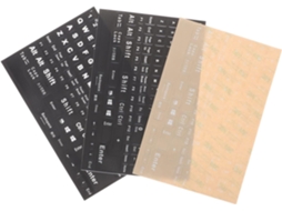 Adesivos Para Teclado Em Inglês Completo Para Computadores Desktop, Pvc Fosco Durável, 3 Folhas Com Letras Brancas Em Fundo Preto Gokoco