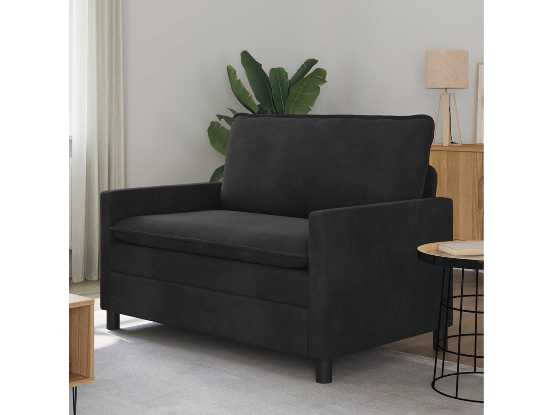 Vidaxl Sofá Preto 126 X 81 X 87,5 Cm Veludo