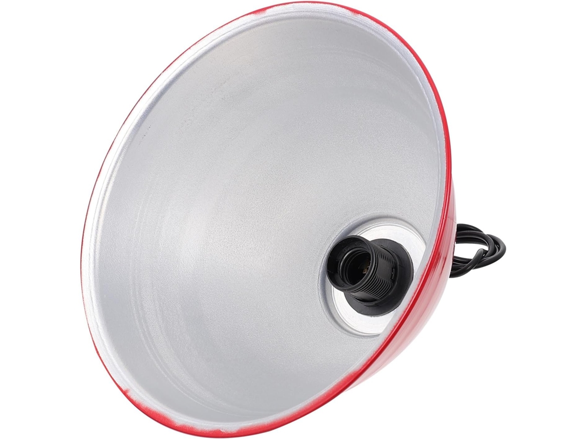 Luminária Pendente de Alumínio Vermelha de 27 Cm, com Elegante Acabamento para Iluminação de Teto Interna. SFUSHOS