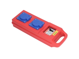Caixa de distribuição industrial portátil com 2 tomadas e 3 furos, 220-250 V CA, IP44