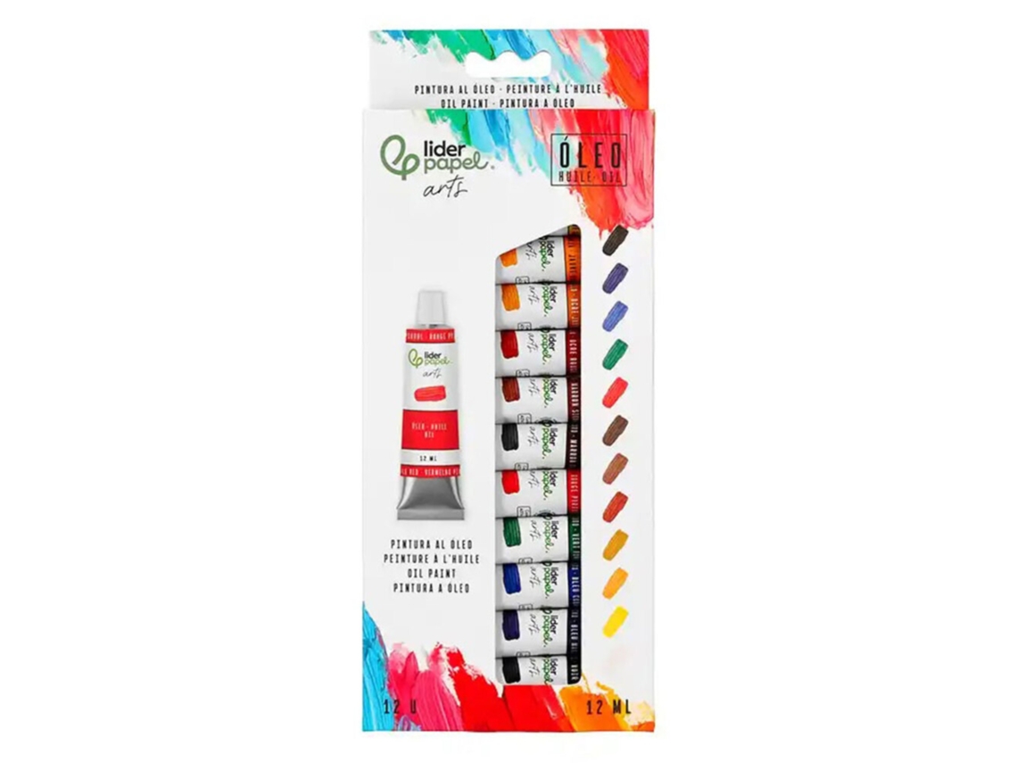 Tinta de Óleo LIDERPAPEL 12 Ml, 12 Cores
