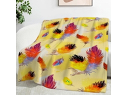 Manta de Pele Animal Penas 100x130 Cm Multifuncional Macia Flanela Aconchegante para Cama Escritório Soneca Fe