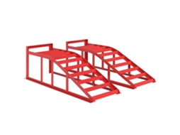 Conjunto de Rampas para 2 Carros. Rampa de Elevador de Aço para Carros. Antiderrapante. 83,5 X 30,5 X 27 Cm. Vermelho Ge