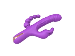 Vibrador De Coelho 3 Em 1 Com 10 Modos Para Mulheres (roxo)