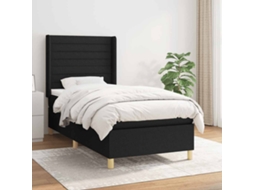 Vidaxl Cama Com Molas/colchão 80x200 Cm Tecido Preto