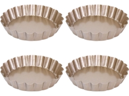 Forma Para Assar, Forma Para Mini Quiche De 10 Cm Com Fundo Removível Antiaderente, Em Aço Carbono ( Gokoco