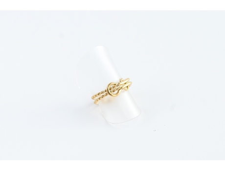 Anel OHPRAELA Rope (Dourado/Prateado - Aço Inoxidável)