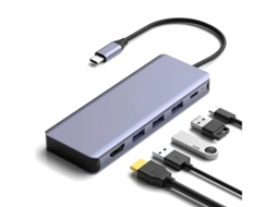 Gabinete De Disco Rígido Ssd 6 Em 1 Usb C Hub M.2 Nvme Com 4k 60 Hz Hdmi 3 10 Gbps Usb 3.0 E Porta De Carregamento Usb C Pd De 100 W Bestvite