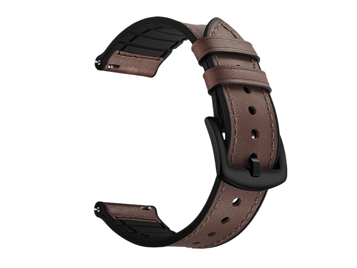 Pulseira De Relógio De Silicone E Pu Castanho Para Samsung Watc Inf (20mm)