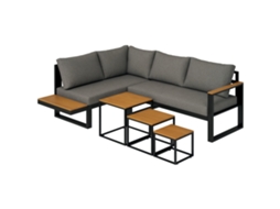 Poltrona estilo francês PRIME KANG para quarto, com assento largo, estofada, almofadas, pés de madeira, cinza