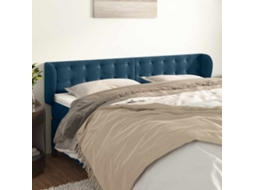 Vidaxl Cabeceira De Cama C/ Abas Veludo 163x23x78/88cm Azul-escuro