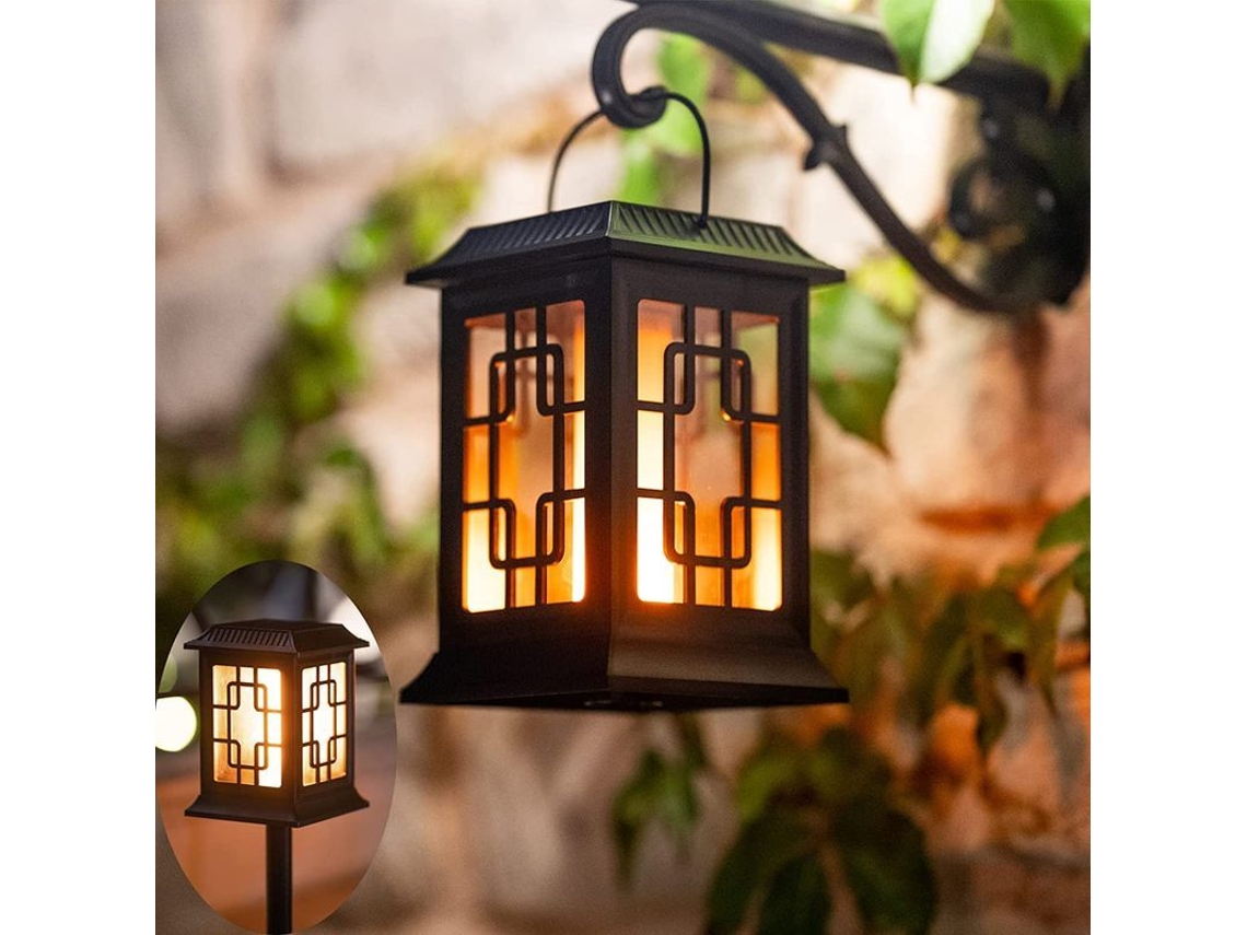 Lanterna solar de jardim, com dois modos, tocha solar, decoração de jardim | S/MARCA