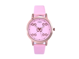 Relógio de Pulso Analógico de Quartzo com Pulseira de Pu Estilo Moderno e Simples (rosa)