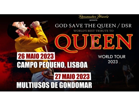 Bilhete (Blueticket) God Save The Queen - DSR World Tour 2023