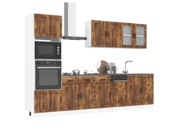 Vidaxl 7 Peças Armário De Cozinha Conjunto Lucca Carvalho Fumado