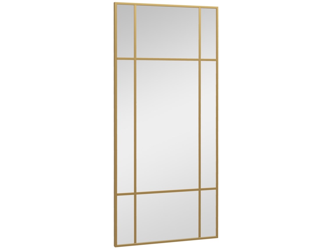 Espelho De Ouro Parede Estilo Janela Com Montagem Vertical E Horizontal. 110x50cm.