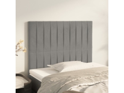 Cabecero de terciopelo de 2 piezas 90x5x78/88 cm gris claro