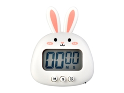 Temporizador Digital de Cozinha Conejo Cute Magnético Preciso Fácil Operación Alarma Clara para Lar Escola Escritório Branco