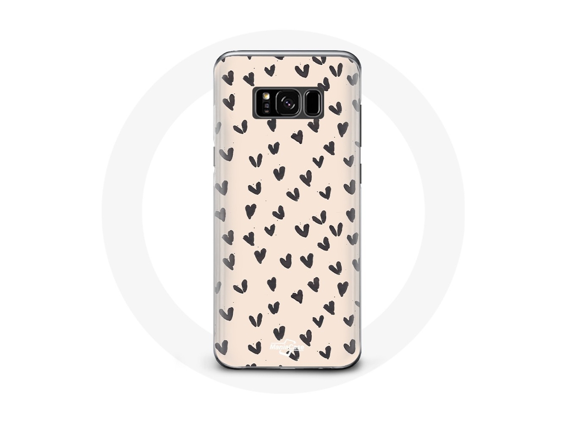 Capa para Samsung Galaxy S8 plus Fundo de Textura abstrata corações negros