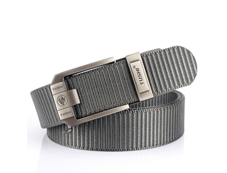 Cinto de Nylon Engrossado Cinto Casual para Uso Externo Cinto de Fivela Automática Cinza Escuro