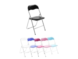 Silla Plegable Metálica | Acolchada En Asiento Y Respaldo | 44 X 45 X 80 Cm Gris / Azul