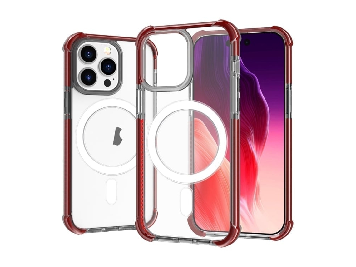 Capa De Acrílico Transparente À Prova De Choque Para Iphone 15 Pro - Magnética - Magsafe
