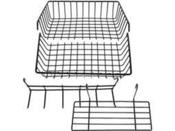 Conjunto de 4 Cestos Arame Ferro na Cor Preta. Design Multifuncional para Cozinha e Banheiro. CHABERLU