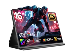 Monitor Portátil Uperfect De 16" 4k 3840×2400 Ips 16:10 Com Ecrã Antirreflexo | 1200 Nits, Hdr, Usb-c, Mini Hdmi, Altifalantes, Vesa 75x75 Para Portát