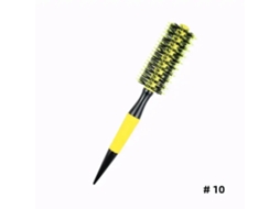 (nº 10) Pente Profissional Redondo De Madeira, Feito De Cerdas De Javali E Nylon, Modelador De Cachos Brasileiro.