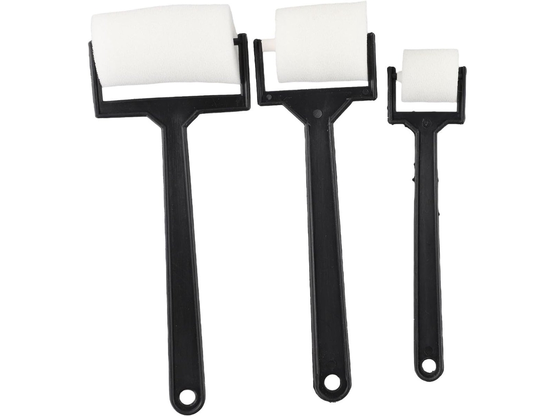 Conjunto de 3 Pincéis de Esponja Branca, Ideais para Trabalhos Manuais Infantis e para Uso Leve. AQUAFORGE