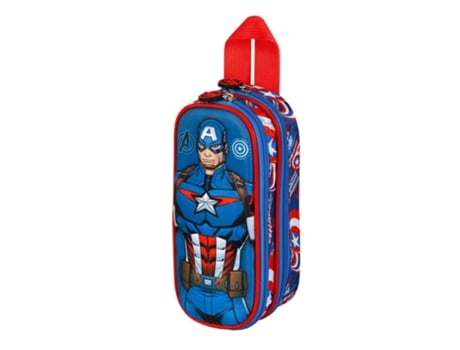 Capitão América First Estojo Duplo 3D Azul KARACTERMANIA
