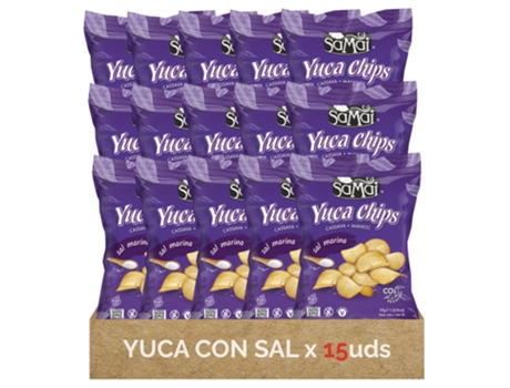 Samai Chips De Mandioca Com Sal Marinho Do Pacífico | Pack 15 Unid | Sem Glúten, Sem Lactose, Kosher Iami