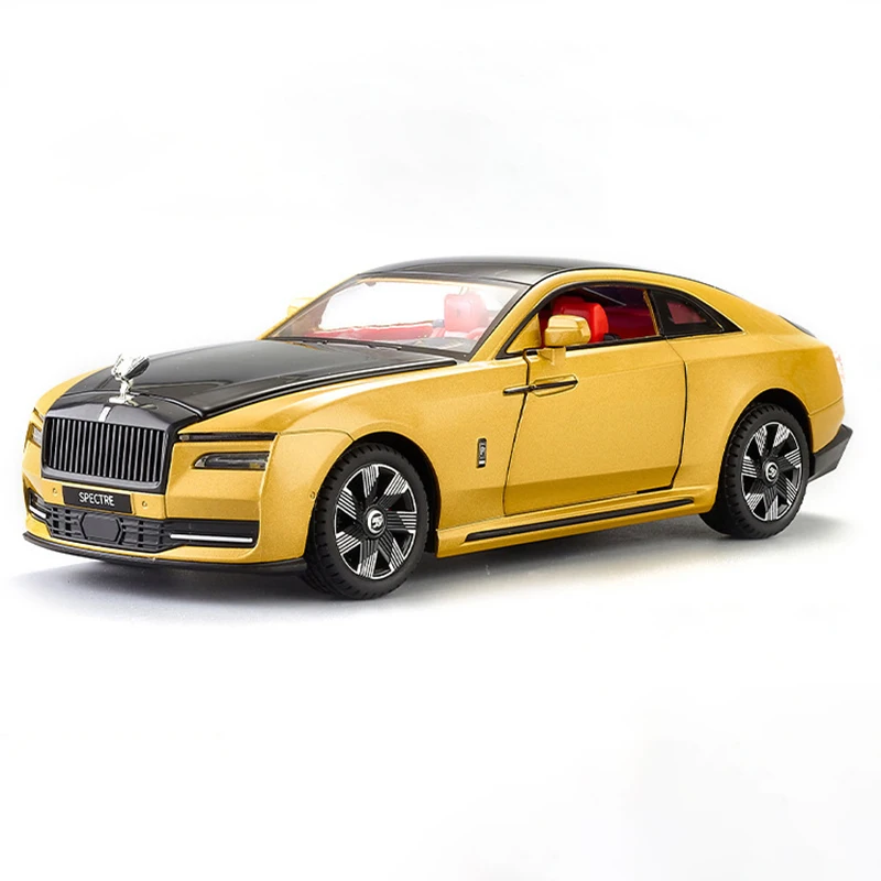 (dourado) Miniatura De Carro Em Liga Metálica Na Escala 1:24 Com Função De Fricção, Som E Luz.
