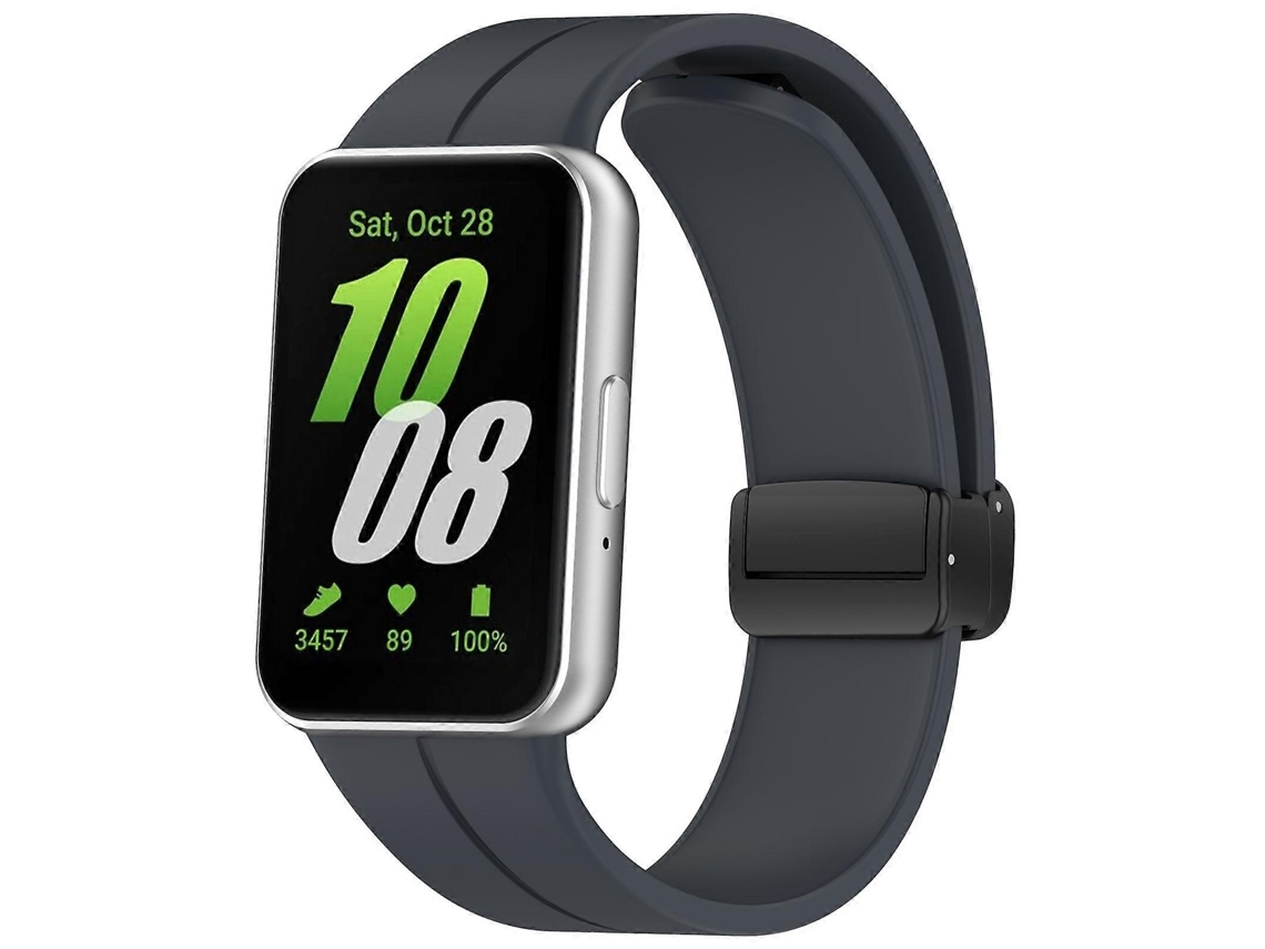 Pulseira De Silicone Com Fecho Dobrável Magnético Para Samsung Galaxy Fit 3 Sm-r390