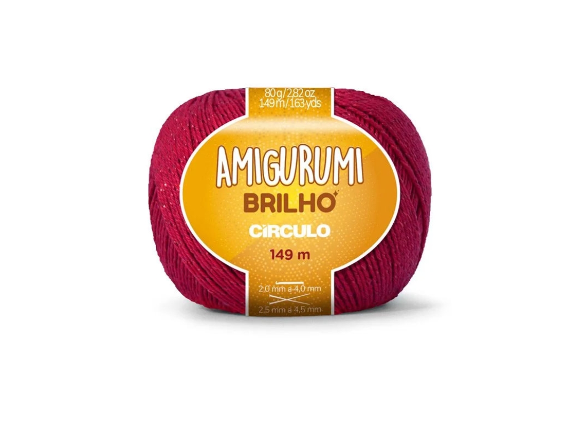 Fio De Crochet Círculo Amigurumi Brilho 80g Carmim 3528
