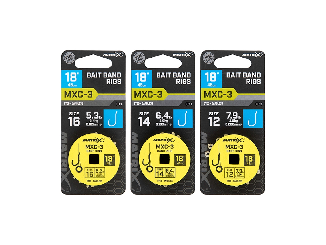 Conjunto de 8 líderes sem barbless MATRIX MXC-3 Band