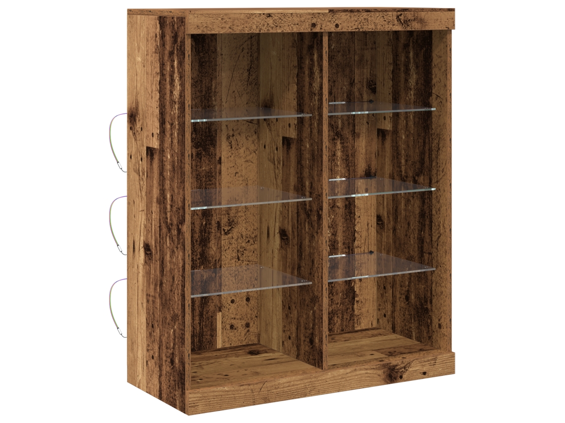 Conjunto 1 Aparador Led Vidaxl Castanho Derivados De Madeira (81 X 37 X 100 Cm)