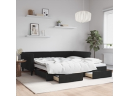 Vidaxl Sofá-cama Com Gavetão E Gavetas 100x200 Cm Veludo Preto