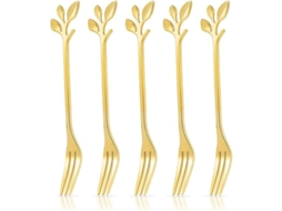 2026 5 Colheres de sopa de Pós dinner Ouro Aço Inoxidável 12cm, Design de Folha, para Festa Casamento Cozinha Utensílios de Mesa