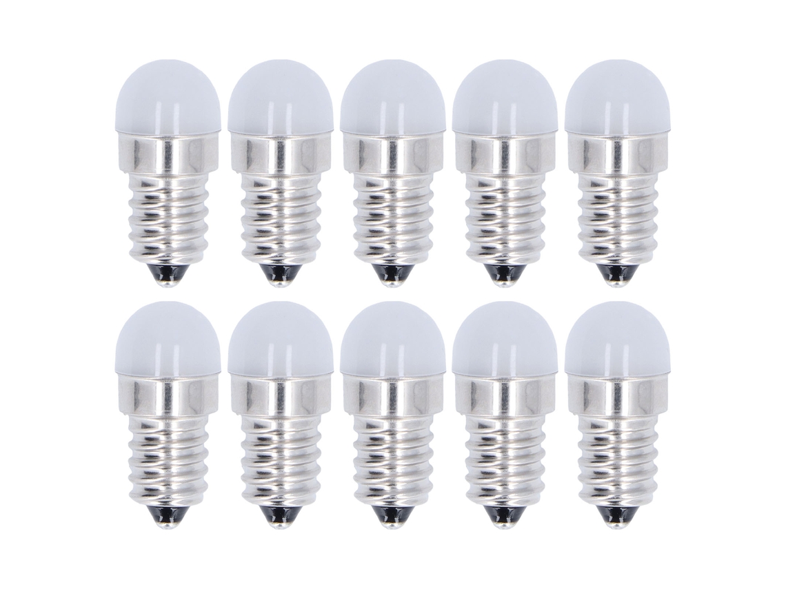 10pcs Lâmpadas Led E14 1.5w 24v luz branca quente 500lm para lustre, teto, parede | S/MARCA