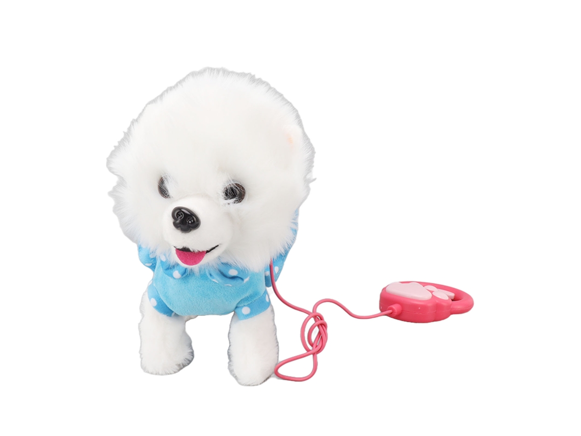 Laxiscreed Peluche Interativo Para Cão Com Coleira, Controle Remoto, Sente, Canta E Dá Passeio Em Azul