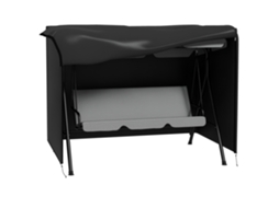 Cobertura Protetora de Balanço de Jardim de 3 Lugares, Lona Impermeável Escura. 2,05l X 1,24l X 1,64h M Oxford High Density 600d Ge