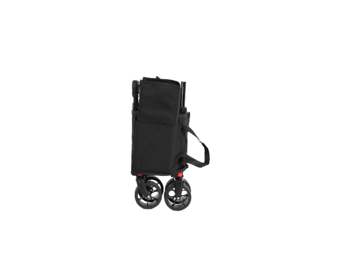 Carrinho De Carga Dobrável Com Rodas Para Todos Os Terrenos, Ajustável E Resistente Para Camping, Compras E Passeios Ao Ar Livre Preto Ehstmind