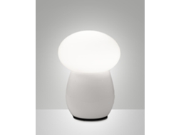 Candeeiro de Mesa Freddy em Vidro Soprado Branco, com Casquilho E27 40w, Interruptor Integrado, Design Elegante e Moderno Freddy Collection FABAS LUCE