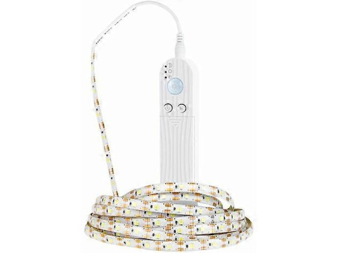 Fita Led Cob 2 M 5 V A Pilhas Com Comando Sensor De Movimento Autoadesiva Recortável Para Quarto E Cozinha - Lurelia