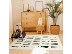 Tapete - A Fábrica De Decoração - Tapete Infantil Impresso Com Alfabeto E Gato - 120x170 Cm - Algodão - Bege