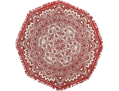 Tapete BELIANI Mezitili (Vermelho - Algodão - 120x120x3 cm)