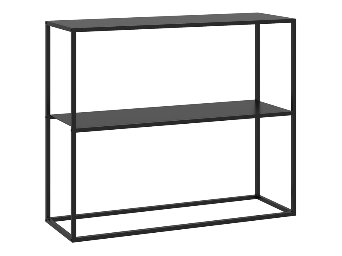 Mesa de Console preta com 2 prateleiras BTFORUS