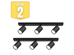 Conjunto de 2 Luzes de Teto 3 Beta-U2 Pontos Salientes Gu10 3X35W Noir BRAYTRON