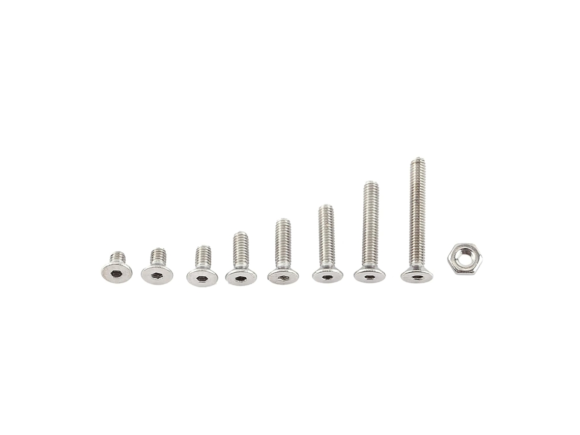 Kit Com 300 Parafusos Sextavados M2 5 A2 Em Aço Inoxidável E Porcas